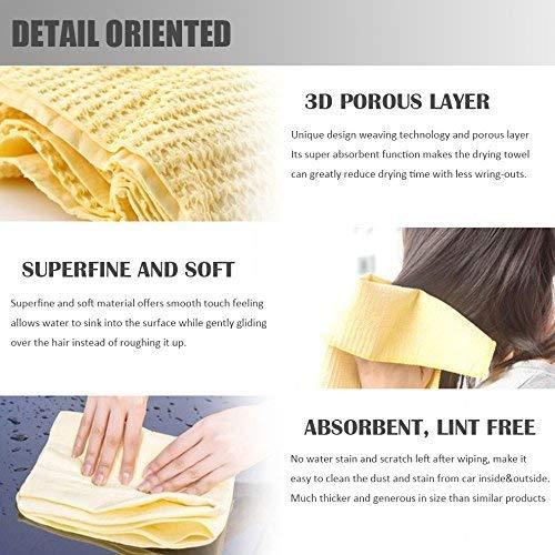Chamois Cleaning Towel - 27" x 17"Сar Shammy- Super Absorbent for  Car, Yellow*