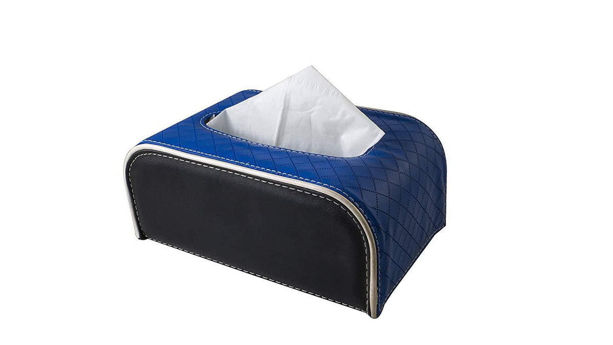 PU Leather Tissue Box For All Car in Blue Colour – Automaze