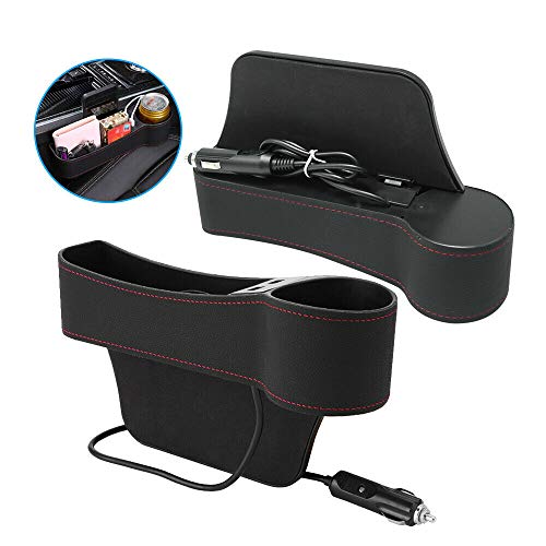 Automaze Car Seat Gap Filler, Console Side Pocket with 2 USB Ports(Driver  Side)