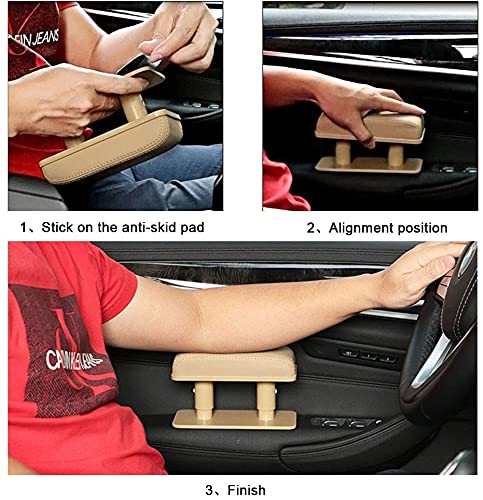 Automaze Adjustable Height Car Armrest For Right Elbow Support