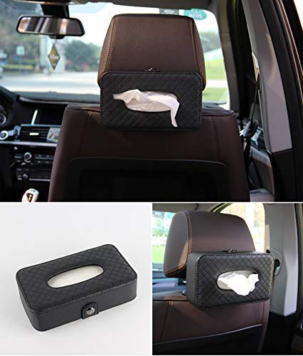 Car Backseat Headrest Tissue Box Holder With Strap&buckle, Fit
