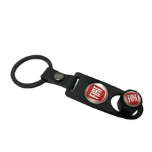 Load image into Gallery viewer, Black keychain with tyre valve cap of Fiat